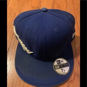 COPY - Supreme world famous script fitted 7 1/2 blue